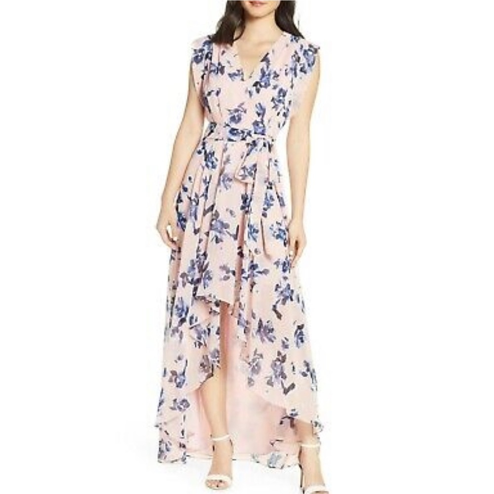 Eliza J Chiffon High-Low Maxi Dress